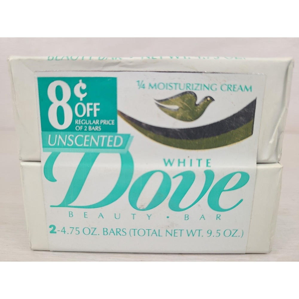Vintage 2 Unscented White Dove 1/4 Moisturizing Cream Bar Size 4.75